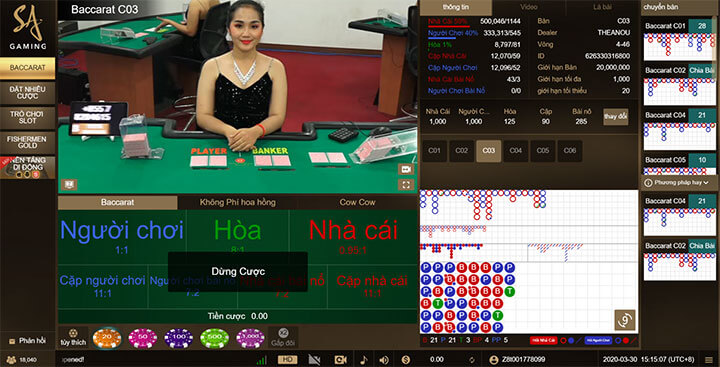 Baccarat tại SA Gaming