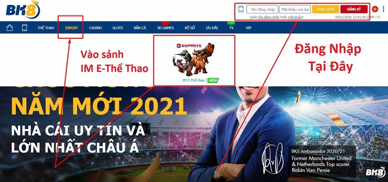 Đăng nhập vào nhà cái BK8 để vào cá cược Esport